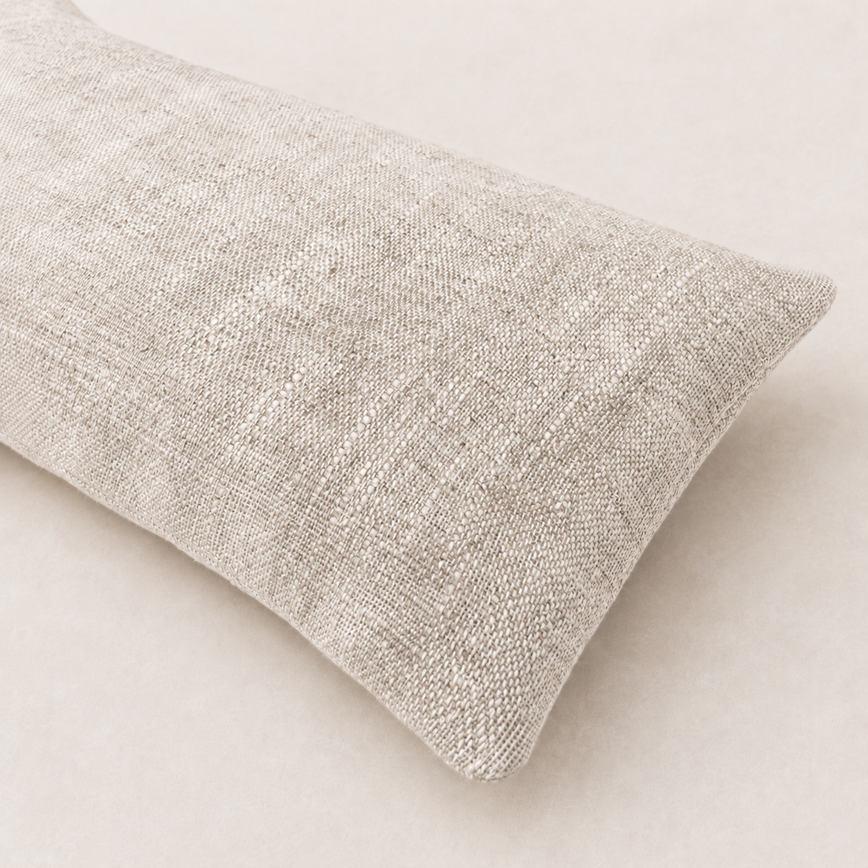 close up detail of linen texture on Still lavender eye pillow